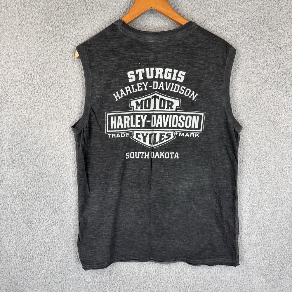 Harley Davidson Sturgis T Shirt Mens Medium Sleeveless Black Hills Rally Biker